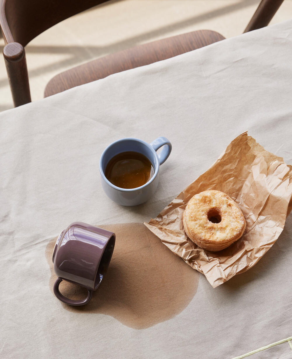 Amare kop m/ underkop - lyseblå/brun